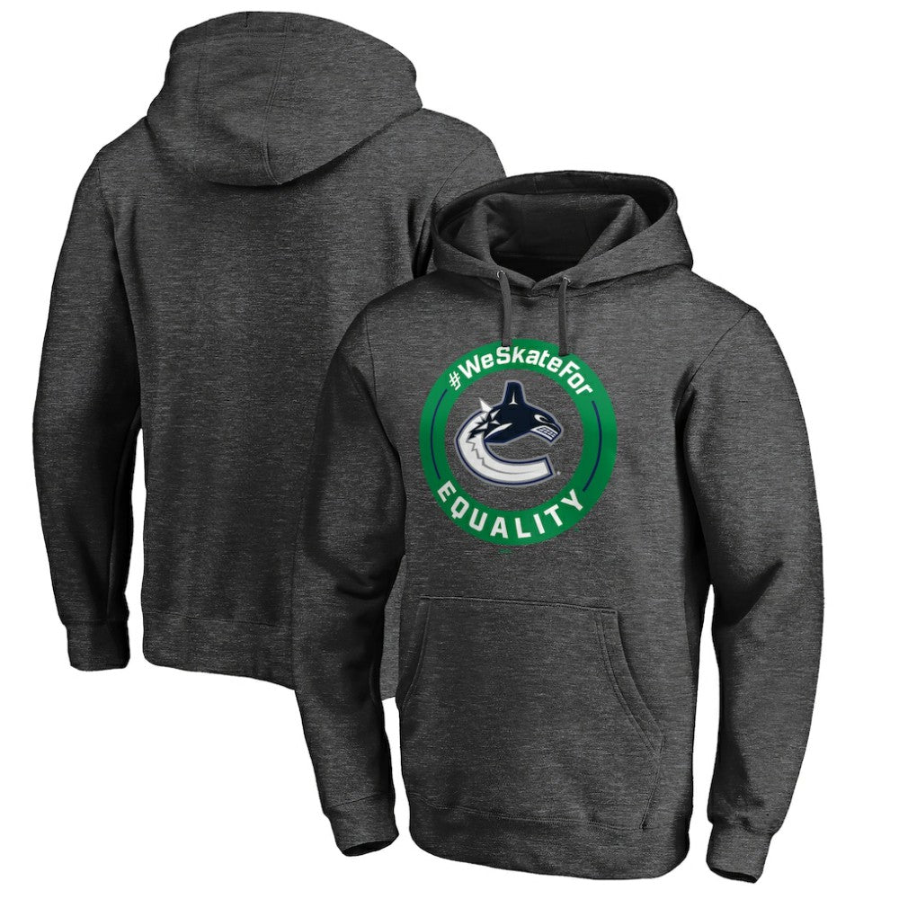 NHL Heather Gray Vancouver Canucks #WeSkateFor Pullover Hoodie