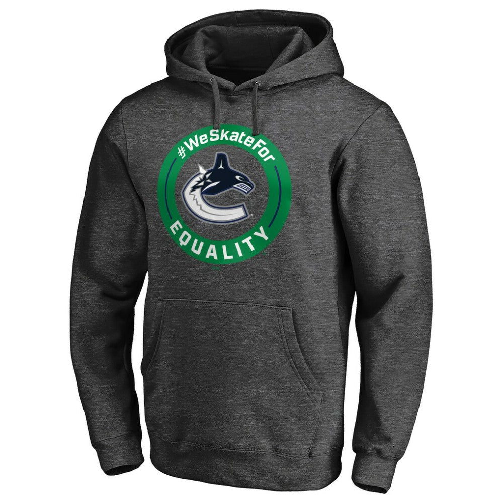 NHL Heather Gray Vancouver Canucks #WeSkateFor Pullover Hoodie