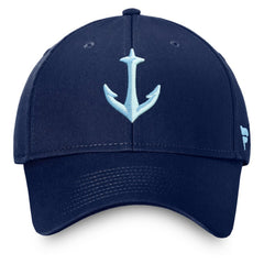 NHL Deep Sea Blue Seattle Kraken Fanatics Core Secondary Logo Adjustable Hat