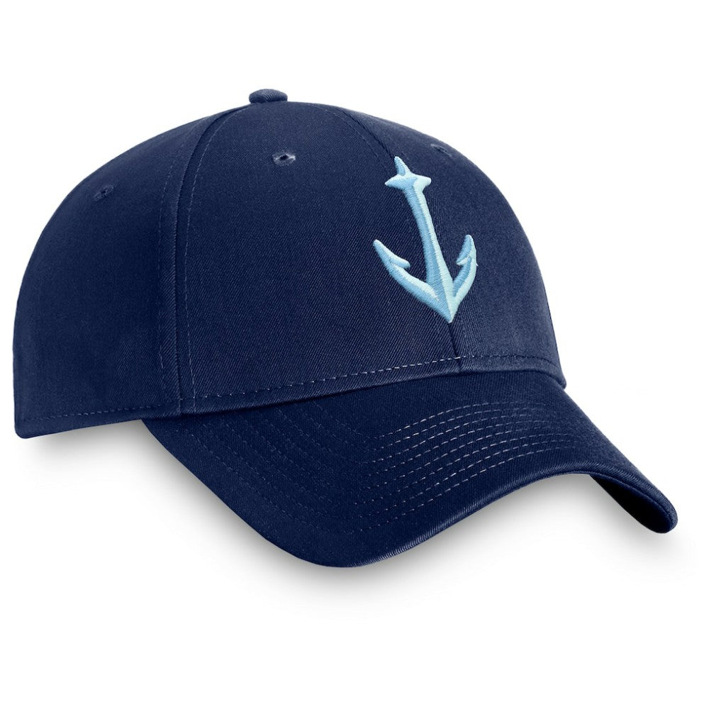 NHL Deep Sea Blue Seattle Kraken Fanatics Core Secondary Logo Adjustable Hat