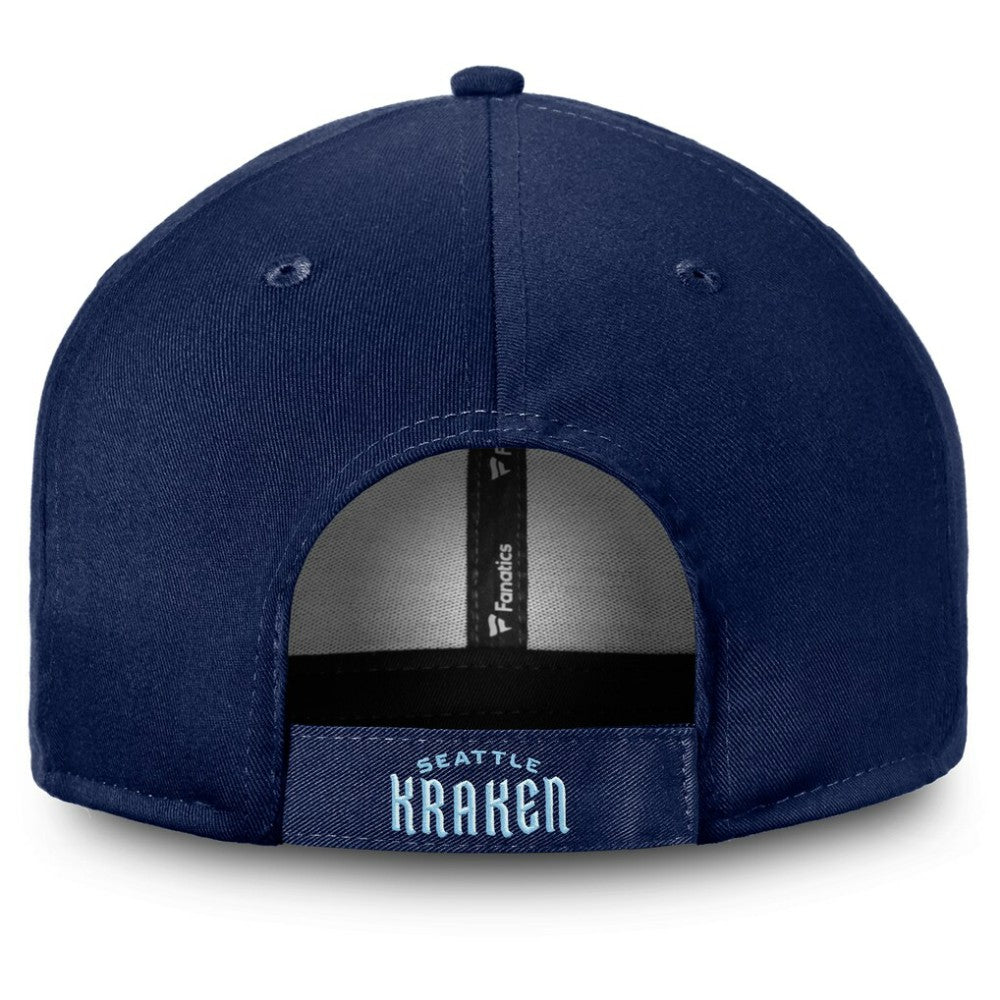 NHL Deep Sea Blue Seattle Kraken Fanatics Core Secondary Logo Adjustable Hat