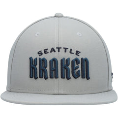NHL Gray Seattle Kraken Fanatics Wordmark Logo Snapback Hat