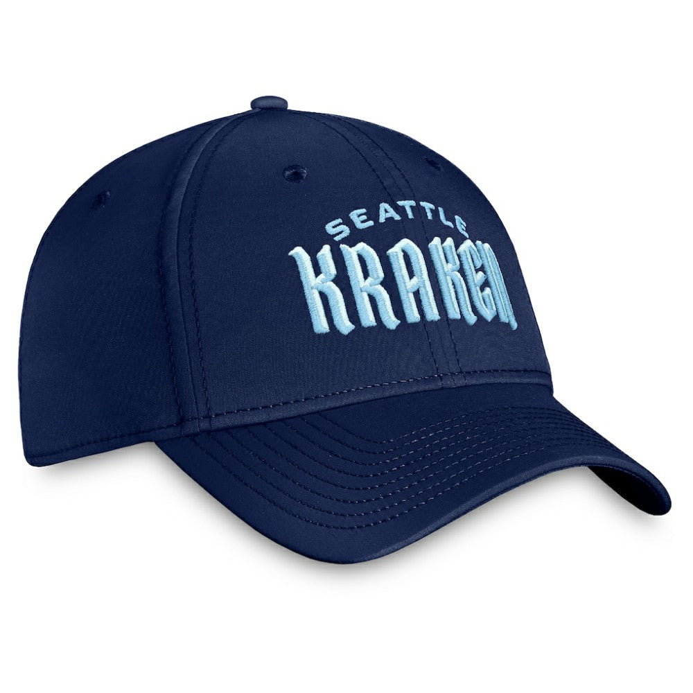 NHL Deep Sea Blue Seattle Kraken Fanatics Wordmark Flex Hat