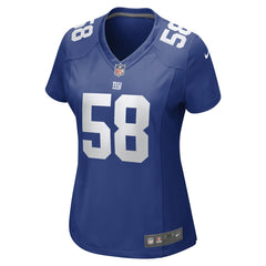 Casey Kreiter  Women's Game Jersey - New York Giants