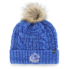 NHL Blue Vancouver Canucks '47 Women's Logo Meeko Cuffed Knit Hat with Pom