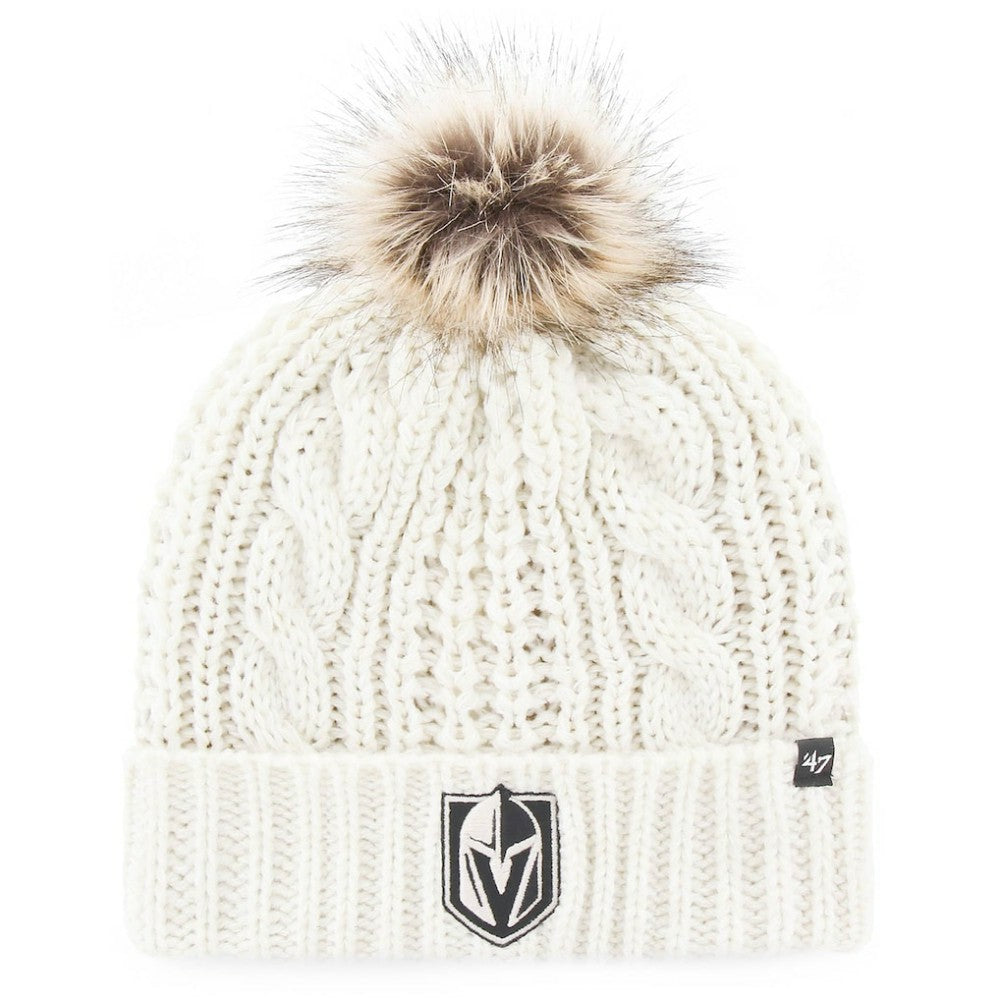 NHL White Vegas Golden Knights '47 Women's Logo Meeko Cuffed Knit Hat with Pom