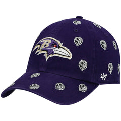 '47 Women's Confetti Clean Up Head Logo Adjustable Hat - Baltimore Ravens