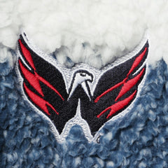 NHL Navy/White Washington Capitals G-III 4Her by Carl Banks Women's Plaid Sherpa Quarter-Zip Jacket