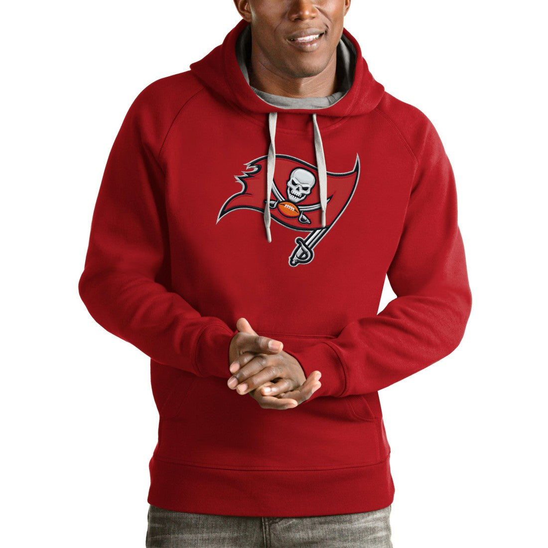 Antigua Victory Team Pullover Hoodie - Tampa Bay Buccaneers