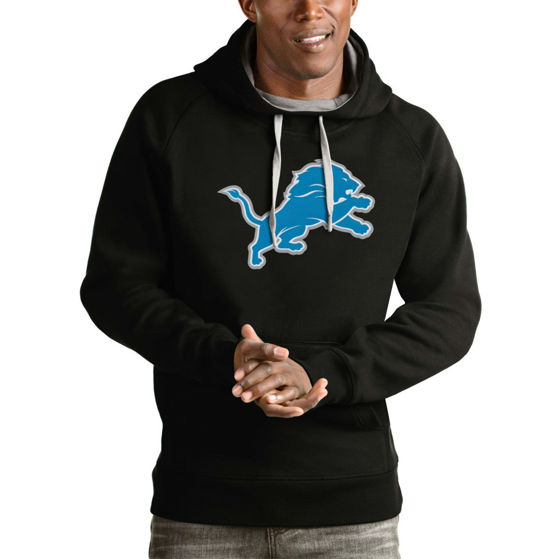Antigua Victory Pullover Hoodie - Detroit Lions