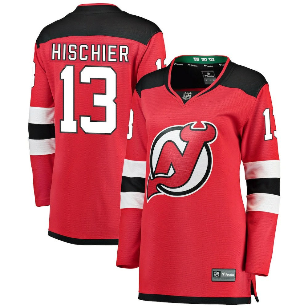 NHL Red Nico Hischier New Jersey Devils Fanatics Women's Breakaway Home Player Jersey