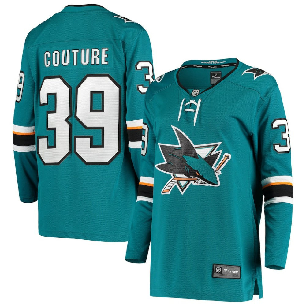 NHL Teal Logan Couture San Jose Sharks Fanatics Women's Breakaway Home Player Jersey
