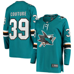 NHL Teal Logan Couture San Jose Sharks Fanatics Women's Breakaway Home Player Jersey