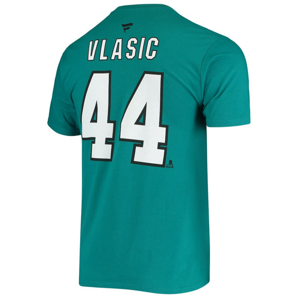 NHL Teal Marc-Edouard Vlasic San Jose Sharks Fanatics Player Name and Number T-Shirt