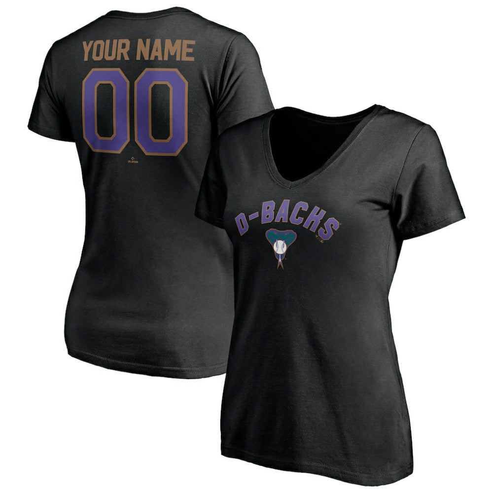 MLB Arizona Diamondbacks Women's Cooperstown Winning Streak Personalized Name & Number V-Neck T-Shirt