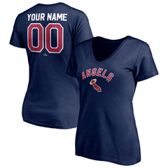 MLB Los Angeles Angels Women's Cooperstown Winning Streak Personalized Name & Number V-Neck T-Shirt