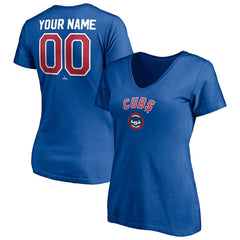 MLB Chicago Cubs Women's Cooperstown Winning Streak Personalized Name & Number V-Neck T-Shirt