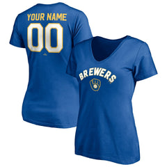 MLB Milwaukee Brewers Women's Cooperstown Winning Streak Personalized Name & Number V-Neck T-Shirt