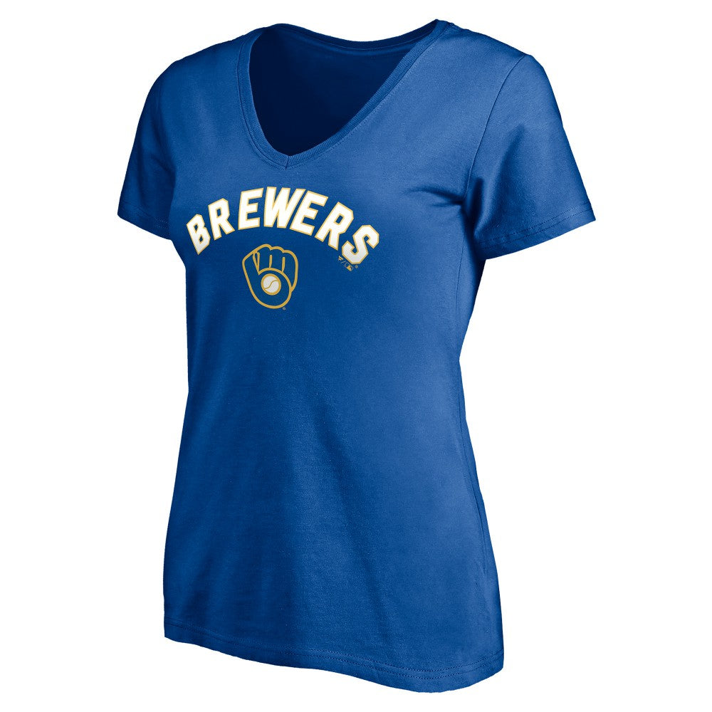 MLB Milwaukee Brewers Women's Cooperstown Winning Streak Personalized Name & Number V-Neck T-Shirt