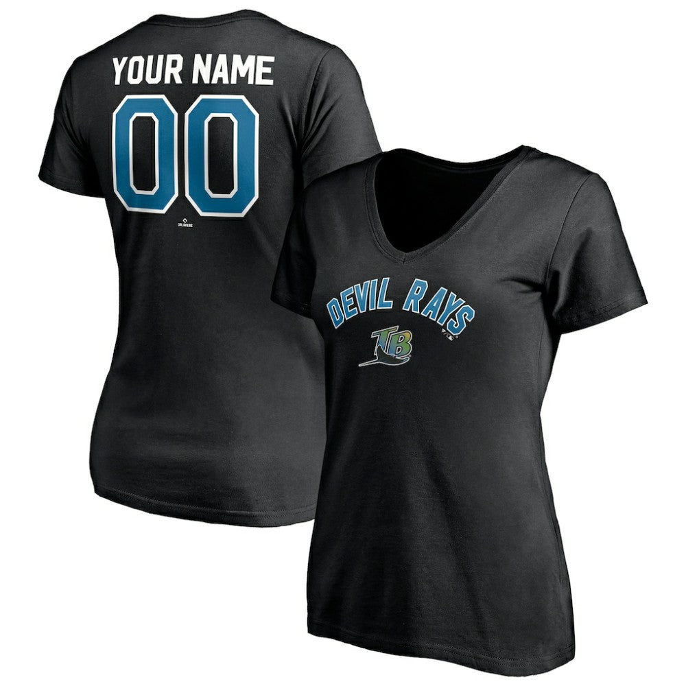 MLB Tampa Bay Rays Women's Cooperstown Winning Streak Personalized Name & Number V-Neck T-Shirt