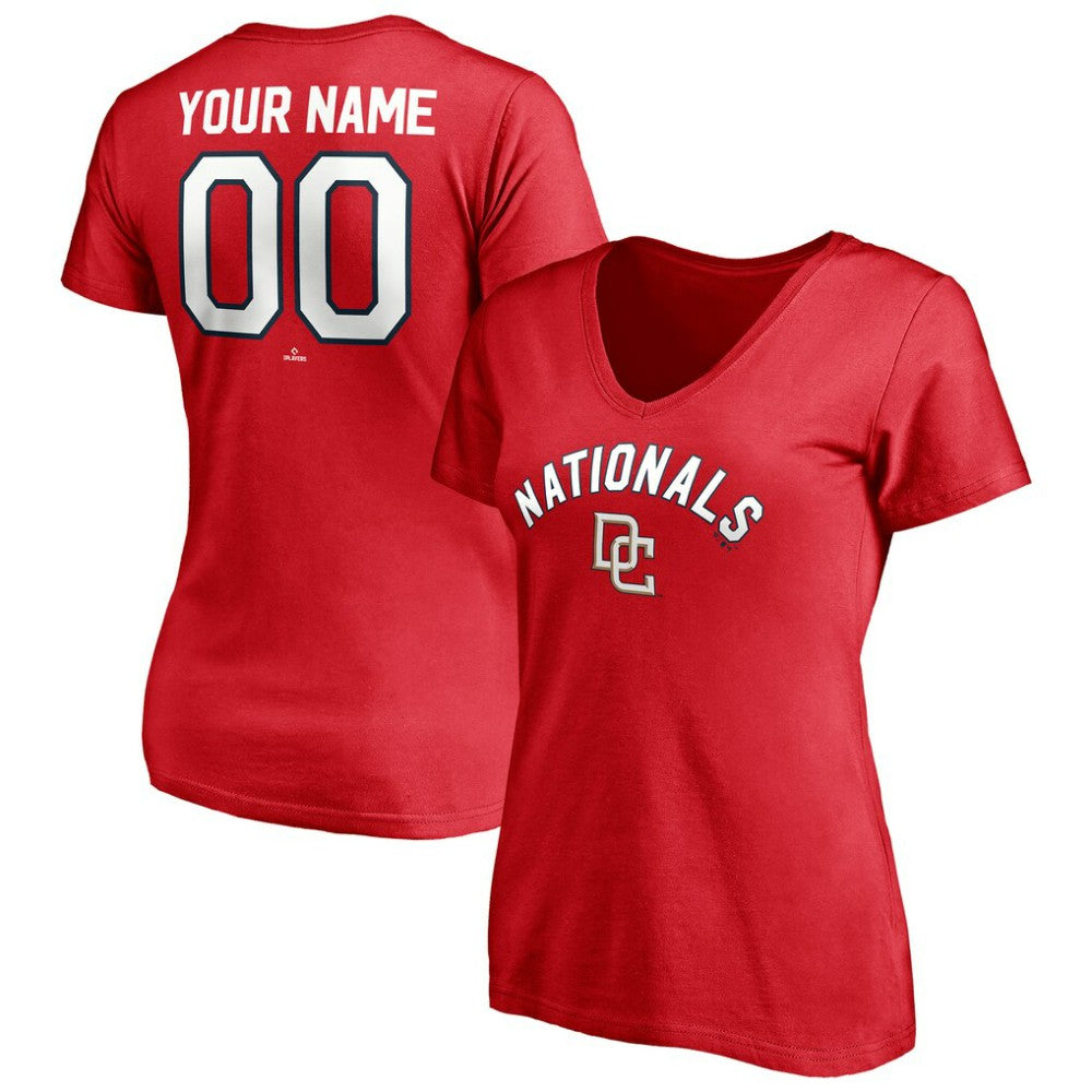 MLB Washington Nationals Women's Cooperstown Winning Streak Personalized Name & Number V-Neck T-Shirt