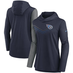 Women's Chevron Hoodie Performance Long Sleeve T-Shirt - Tennessee Titans