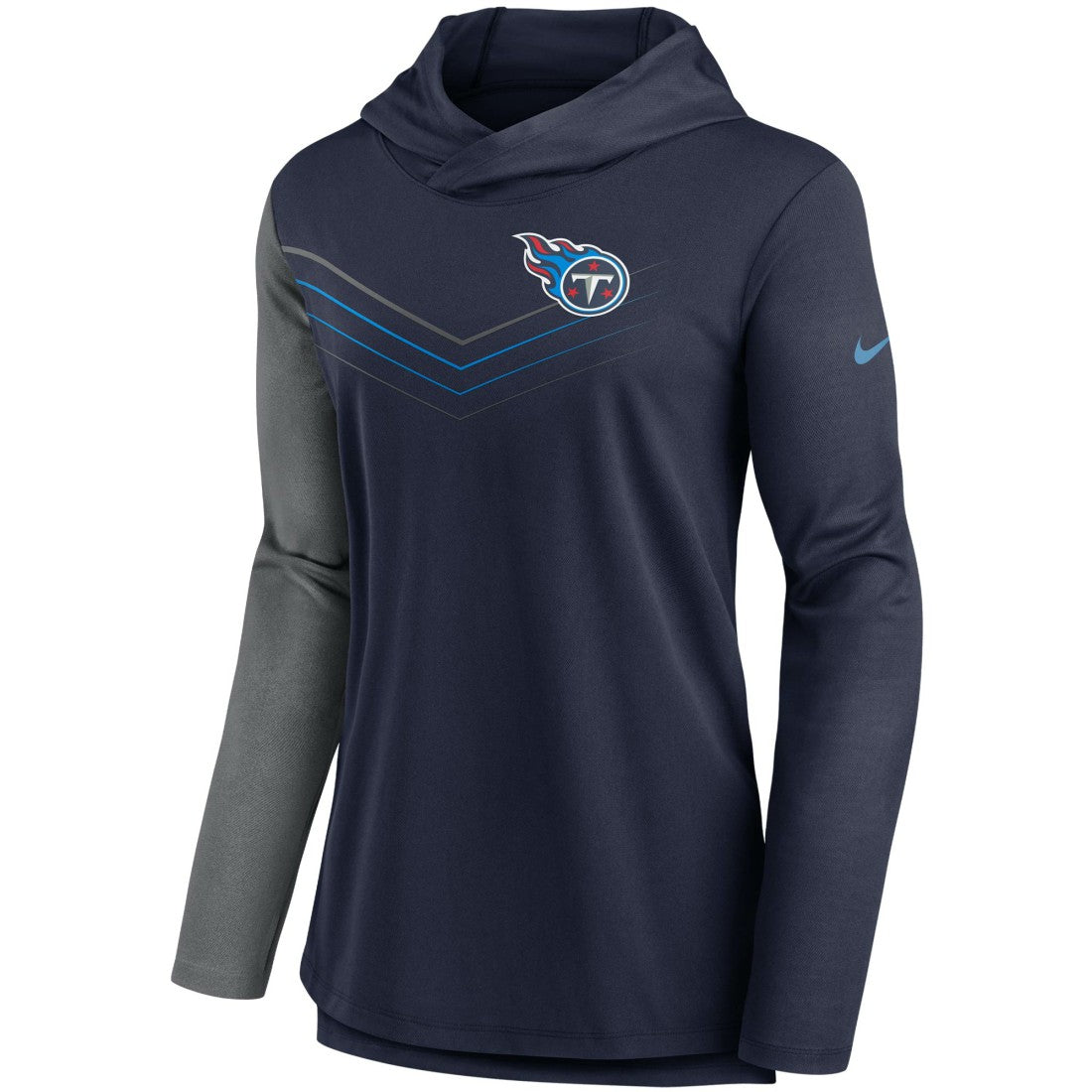 Women's Chevron Hoodie Performance Long Sleeve T-Shirt - Tennessee Titans