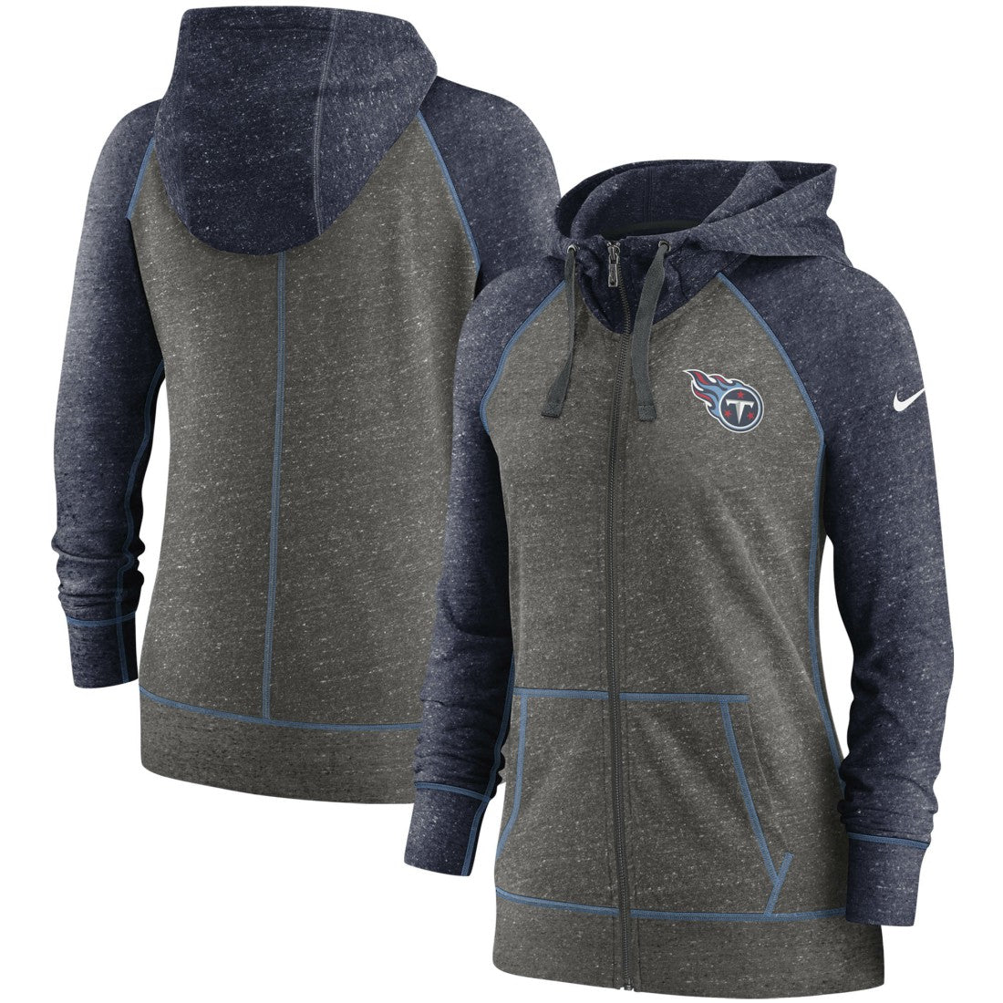 Women's Gym Vintage Raglan Full-Zip Hoodie - Tennessee Titans