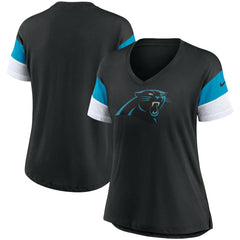 Women's Team Logo Fashion Performance Tri-Blend V-Neck T-Shirt - Carolina Panthers
