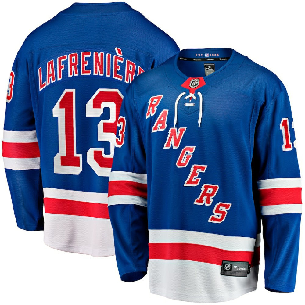 NHL Blue Alexis Lafreniere New York Rangers Fanatics Home Breakaway Jersey