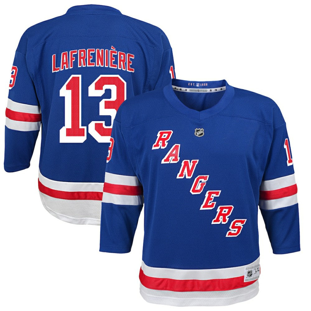 NHL Blue Alexis Lafreniere New York Rangers Youth Home Replica Player Jersey
