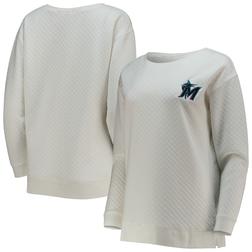 MLB Miami Marlins Concepts Sport Women's Quilted Pullover Sweatshirt