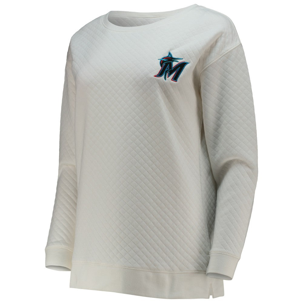MLB Miami Marlins Concepts Sport Women's Quilted Pullover Sweatshirt