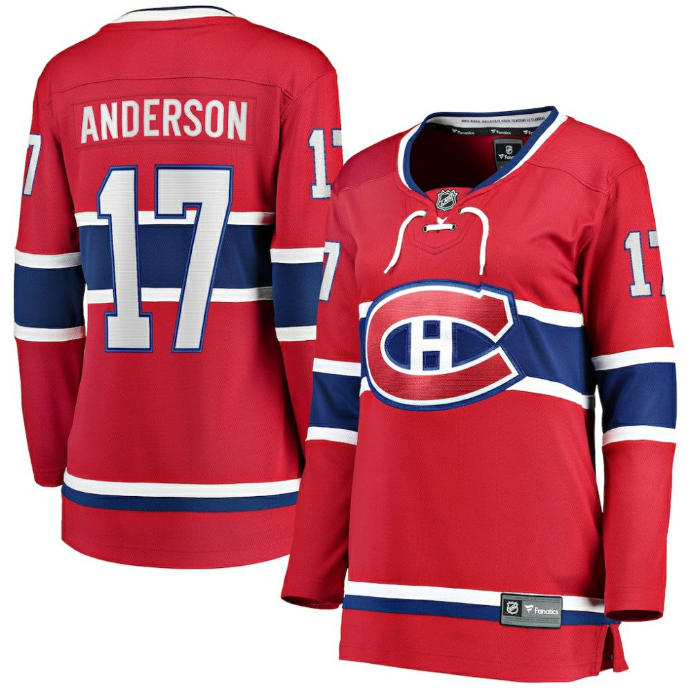 NHL Red Josh Anderson Montreal Canadiens Fanatics Women's Breakaway Player Jersey