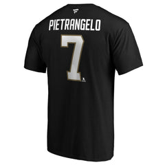 NHL Black Alex Pietrangelo Vegas Golden Knights Fanatics Authentic Stack Name & Number T-Shirt