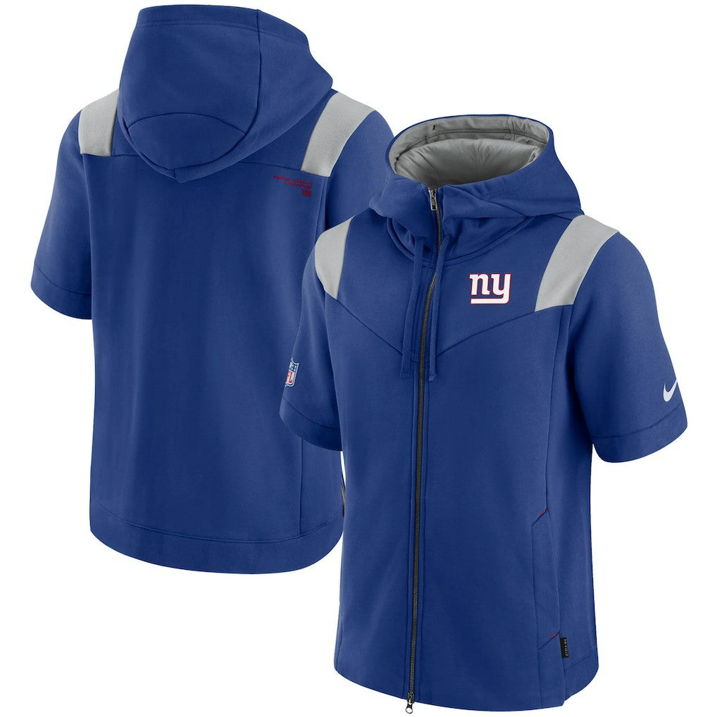 Sideline Showout Short Sleeve Full-Zip Hoodie - New York Giants