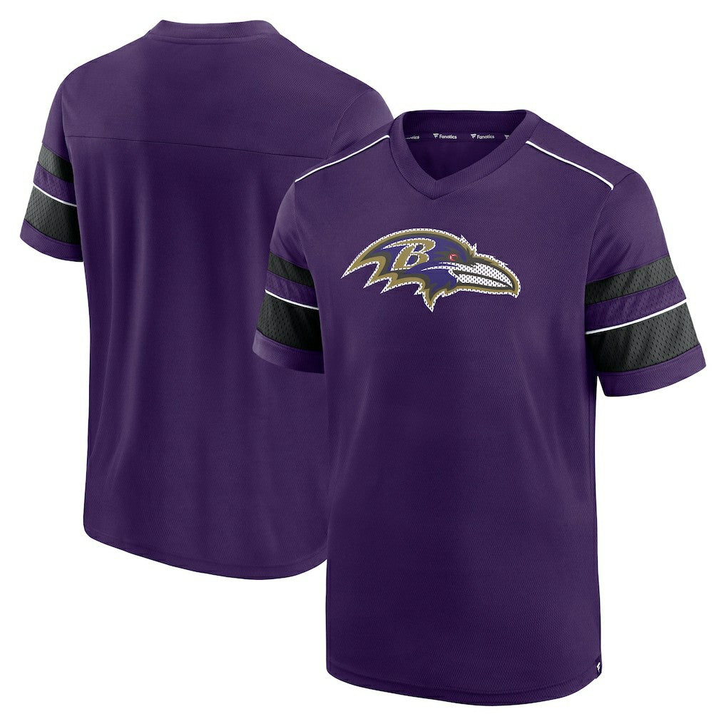 Textured Hashmark V-Neck T-Shirt - Baltimore Ravens
