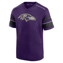 Textured Hashmark V-Neck T-Shirt - Baltimore Ravens
