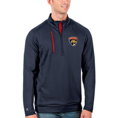 NHL Navy/Red Florida Panthers Antigua Generation Quarter-Zip Pullover Jacket