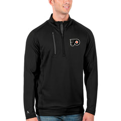 NHL Black/Charcoal Philadelphia Flyers Antigua Generation Quarter-Zip Pullover Jacket