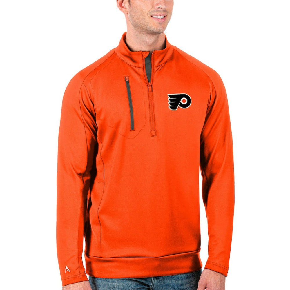 NHL Orange/Charcoal Philadelphia Flyers Antigua Generation Quarter-Zip Pullover Jacket