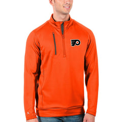 NHL Orange/Charcoal Philadelphia Flyers Antigua Generation Quarter-Zip Pullover Jacket