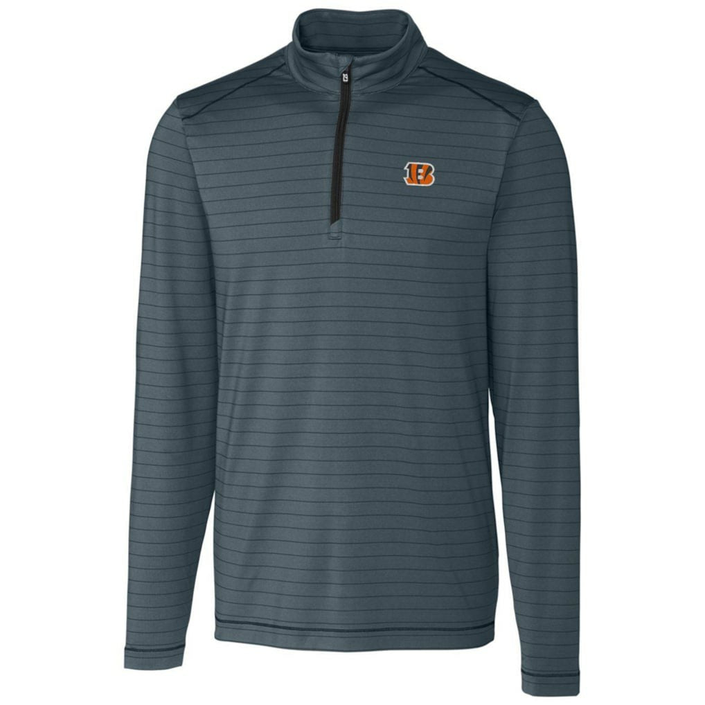 Cutter & Buck Holman Stripe Quarter-Zip Pullover Jacket - Cincinnati Bengals