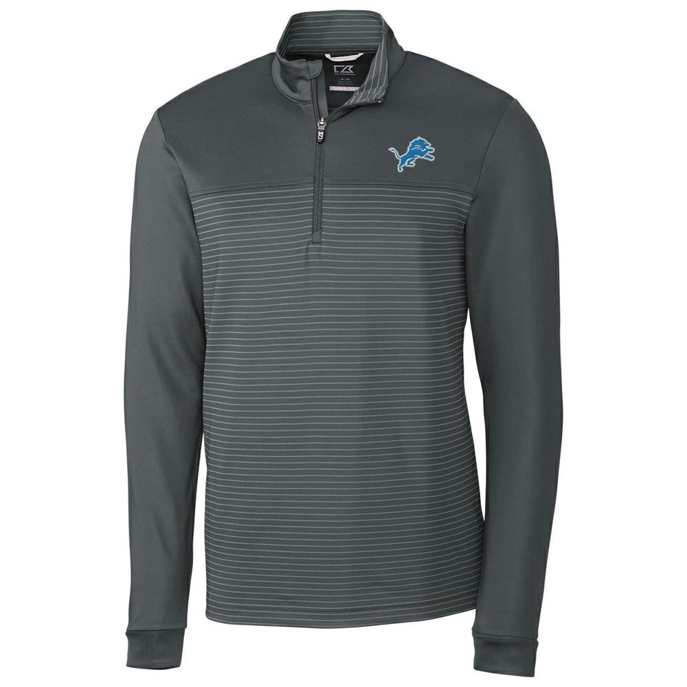 Cutter & Buck Traverse Stripe Quarter-Zip Pullover Jacket - Detroit Lions