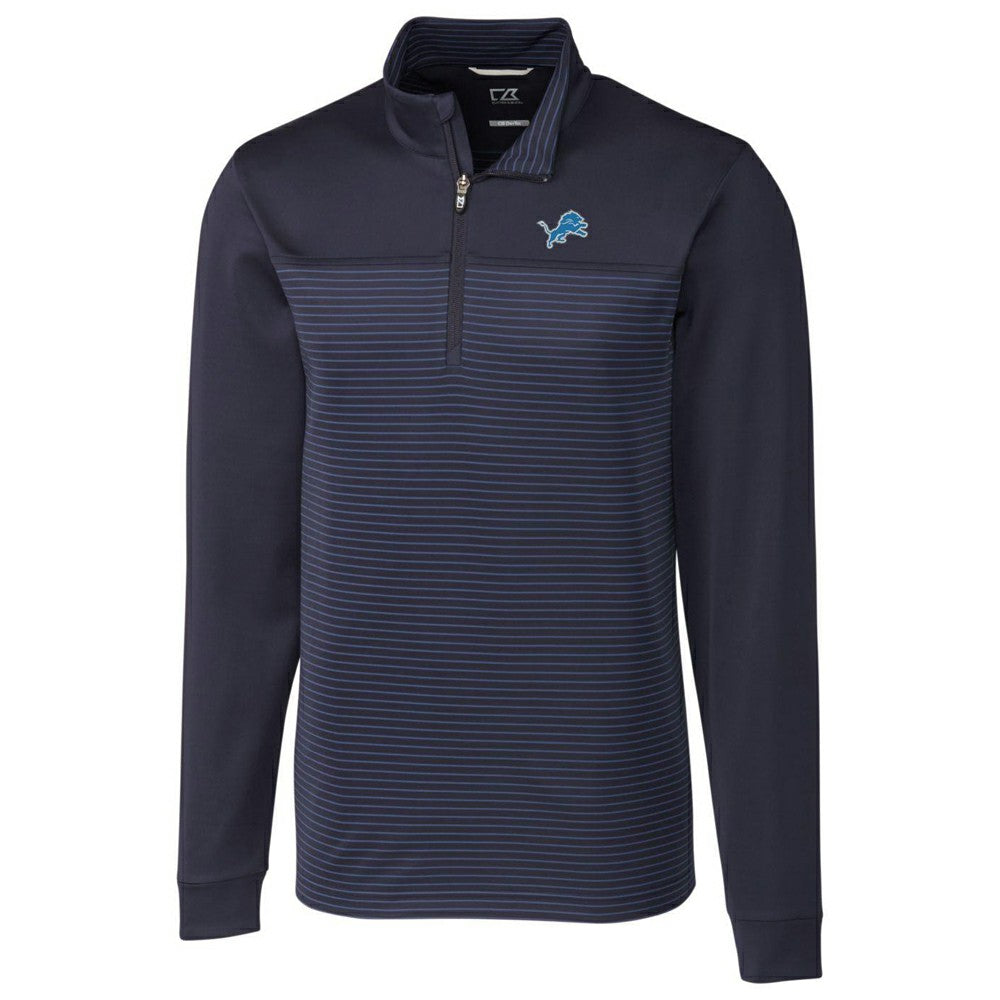 Cutter & Buck Traverse Stripe Quarter-Zip Pullover Jacket - Detroit Lions