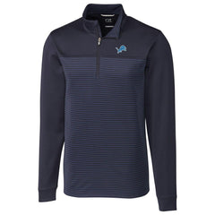 Cutter & Buck Traverse Stripe Quarter-Zip Pullover Jacket - Detroit Lions