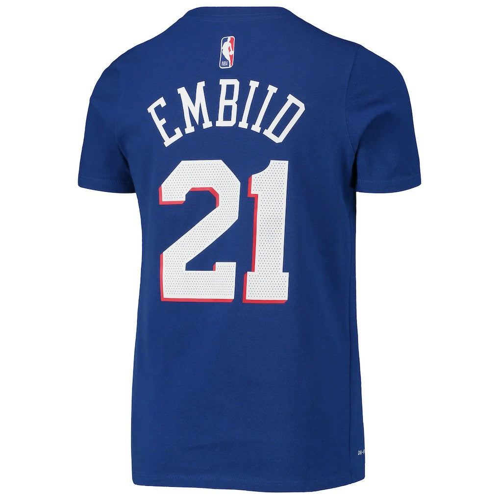 NBA Joel Embiid Philadelphia 76ers Youth Logo Name & Number Performance T-Shirt