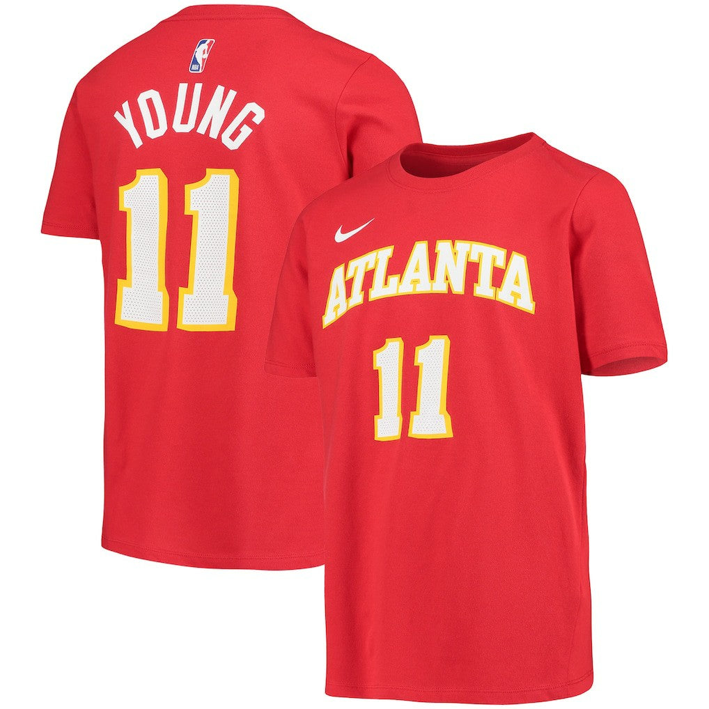 NBA Trae Young Atlanta Hawks Youth Logo Name & Number Performance T-Shirt