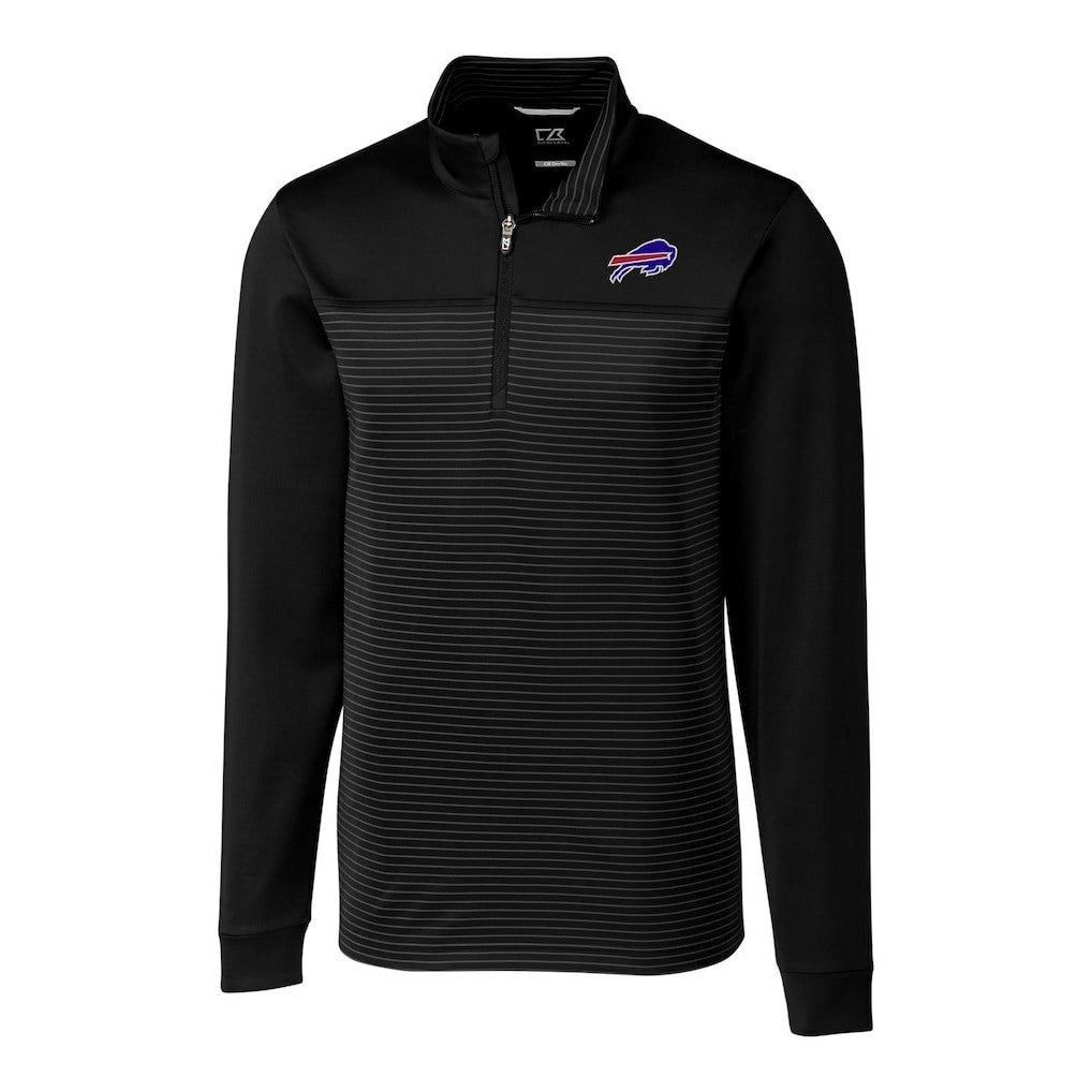 Cutter & Buck Big & Tall Traverse Stripe Quarter-Zip Pullover Jacket - Buffalo Bills