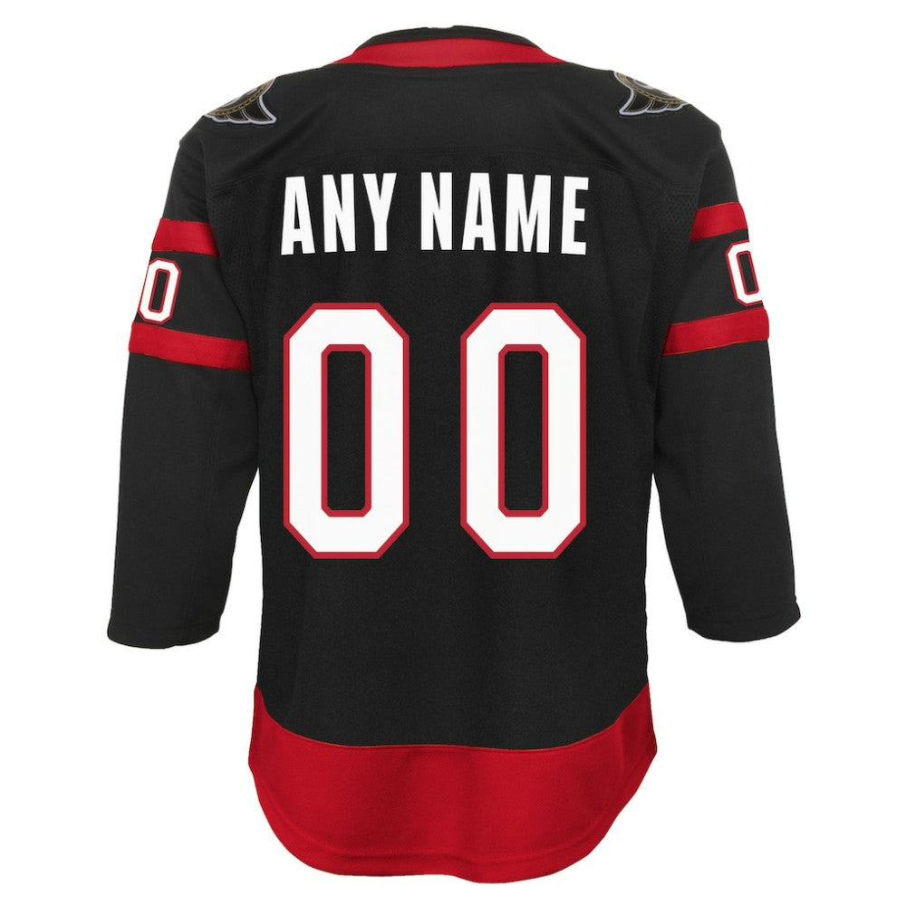NHL Black Ottawa Senators Youth Home Custom Premier Jersey